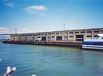 Seismic upgrades in rehabilitated pier building-Photo 2 of water view looking toward the pier