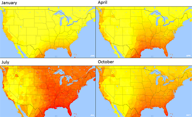 Figure 5 - Environmental Severity Seasonal Variation (10 Year Monthly Avg. 2007-2016)