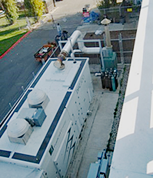 Photo of a molten carbonate fuel cell system at a San Francisco postal processing facility.