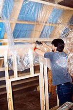 Photo of proper installation of vapor retarder