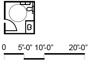 typical private toilet space type plan