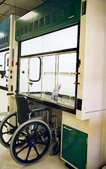 Photo of an ADA-compliant fume hood