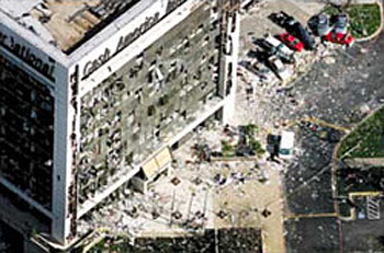 Cash America building damaged by tornado, Fort Worth, TX